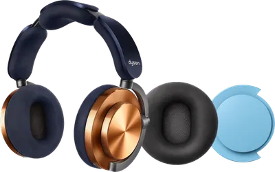 Dyson OnTrac Kupfer + Ohrpolster Schwarz + Endkappe Blau