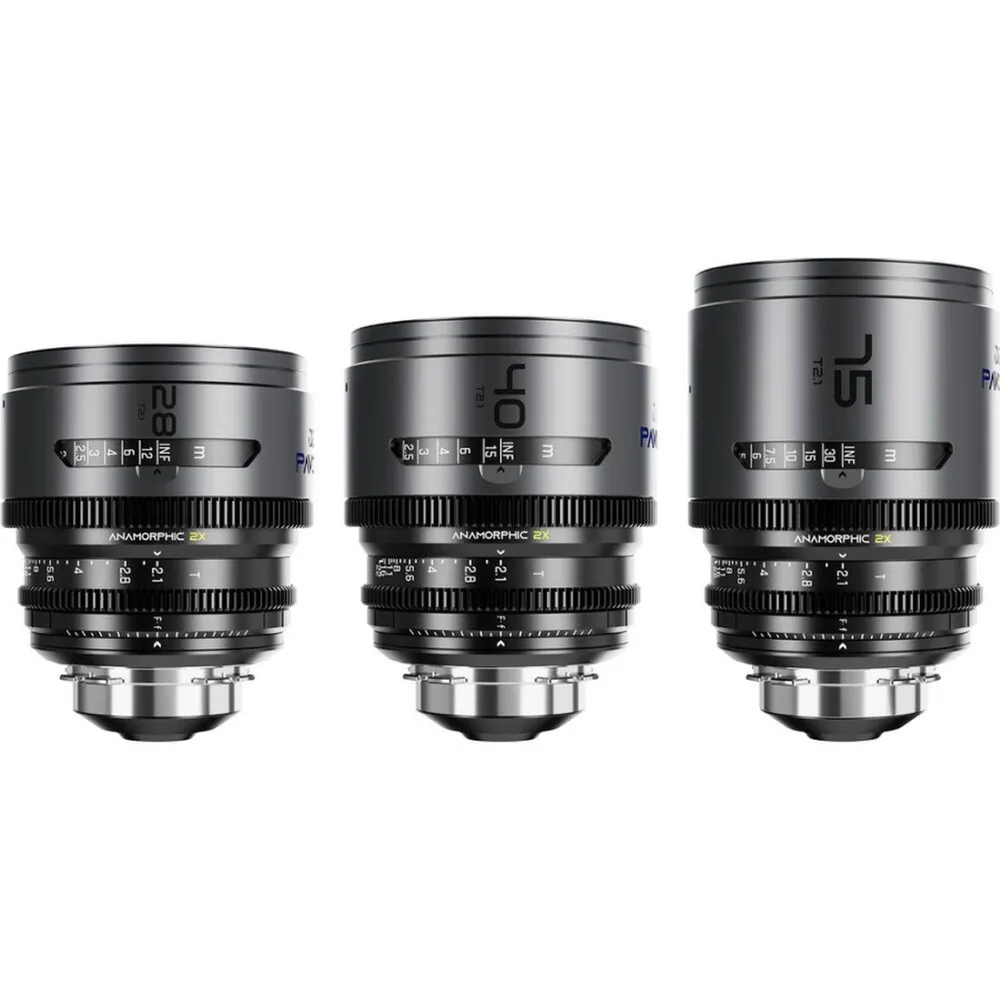 DZOFILM Pavo 2x Anamorphic 3-Lens Kit (28/40/75mm) Blue Coating
