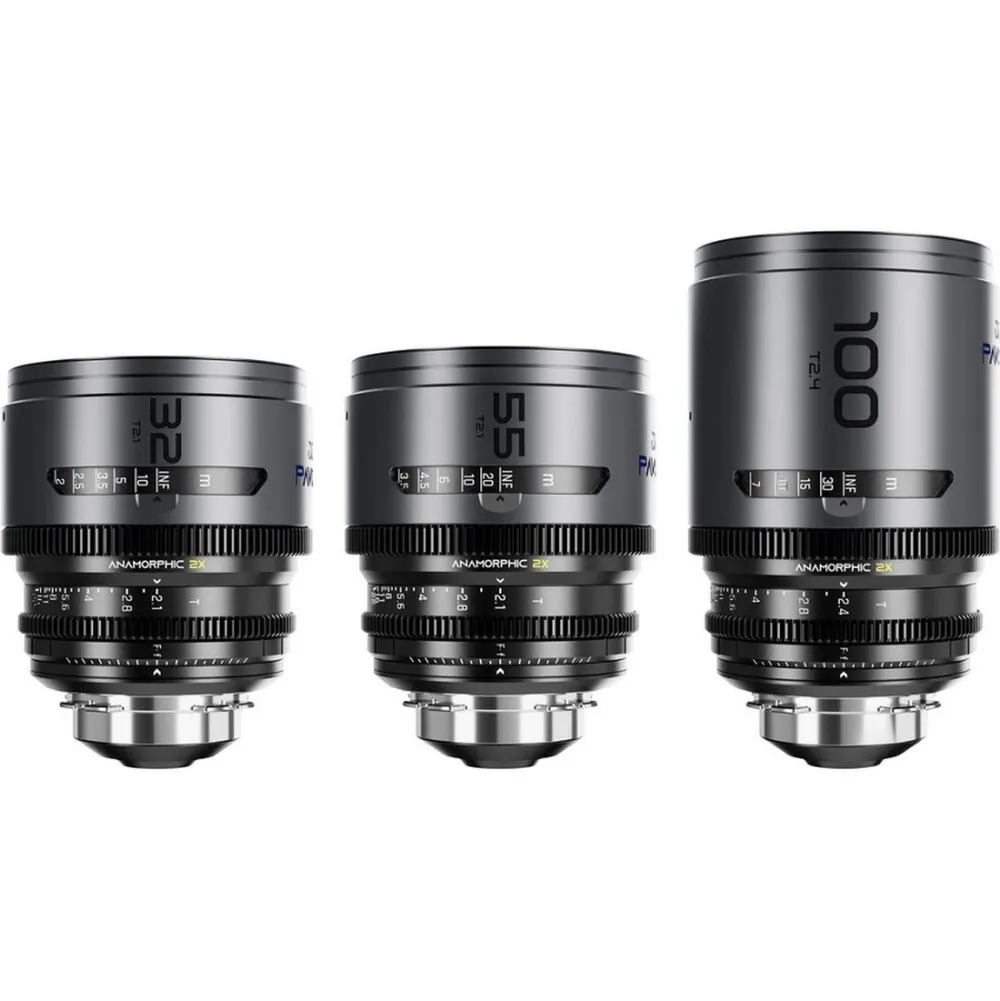 DZOFILM Pavo 2x Anamorphic 3-Lens Kit (32/55/100mm) Blue Coating
