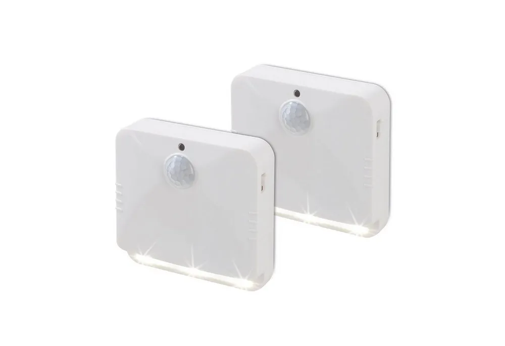 EASYmaxx Bewegungsmelder innen & außen, automatisch & 120° Winkel, LED Sensorenlicht 2er-Set