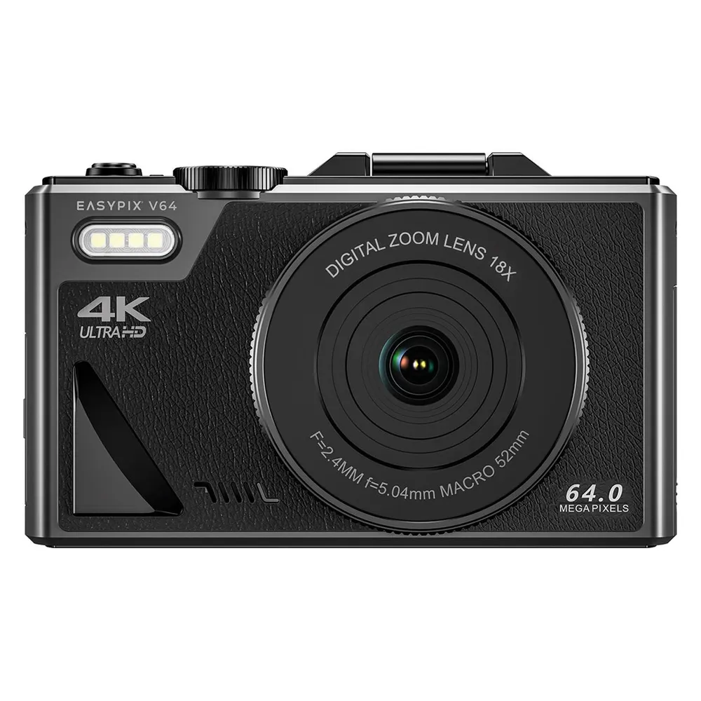 Digitalkamera EasyPix V64 Flip Schwarz 64 Mpx WiFi 4K