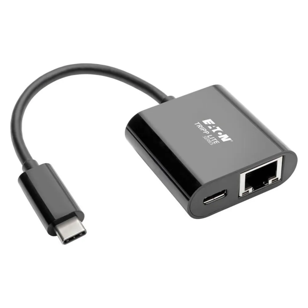 Eaton USB-C to Gigabit Network Adapter with USB-C PD Charging - Thunderbolt 3 Black (USB-C 3.1 Gen 1