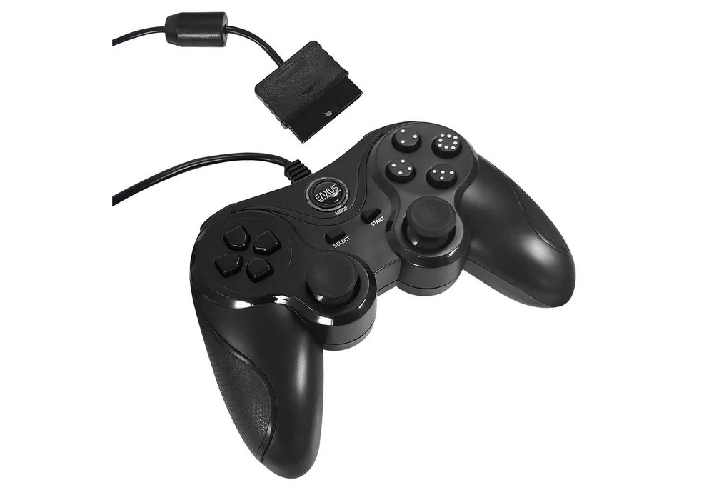 EAXUS Controller für PS2 & PS1 PlayStation Controller (1 St., Antirutsch-Oberfläche, DoubleShock, optional mit Verlängerungskabel)
