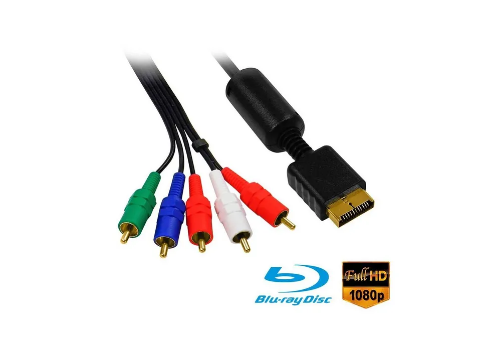 EAXUS HD Component YUV Kabel Geeignet für PS3 & PS2 Audio- & Video-Kabel, MultiOut, Component-Video, Audio, (150 cm), Komponentenkabel für PlayStation 3 & 2
