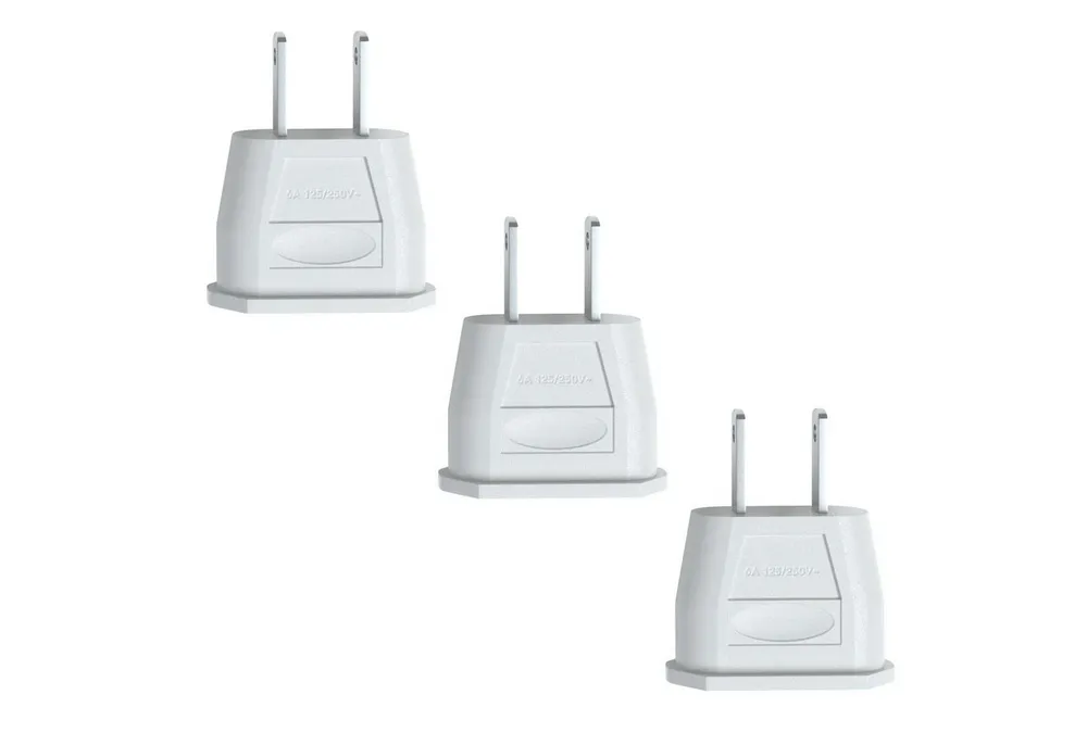 EAZY CASE 3x Travel Adapter USA Reiseadapter Stromstecker Stromadapter Typ A, 3er Set EU auf USA Adapter Strom Amerika 2pin Buchse Netzadapter Weiß