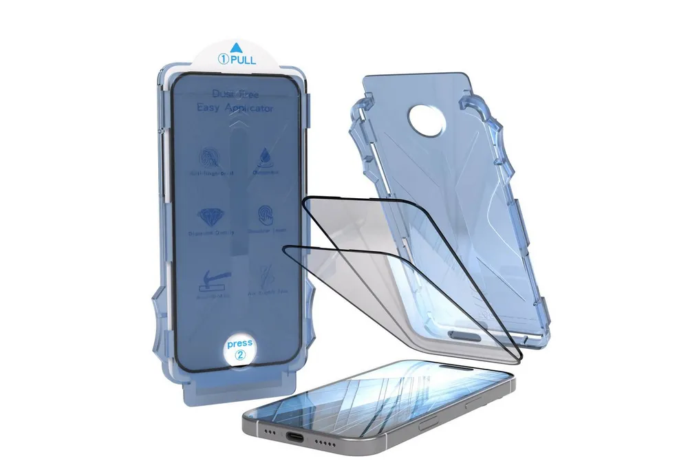 EAZY CASE Displayschutzfolie 2x Displayschutz für iPhone 17 Modelle für Apple iPhone 17, 2er Set, Display Schutzglas iPhone 17, 2er Set Displayfolie Klar Hartglas 0,7mm