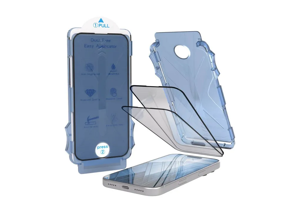 EAZY CASE Displayschutzfolie 2x Displayschutz für iPhone 17 Modelle für Apple iPhone 17 Pro, 2er Set, Display Schutzglas iPhone 17 Pro, 2er Set Displayfolie Klar Glas 0,7mm