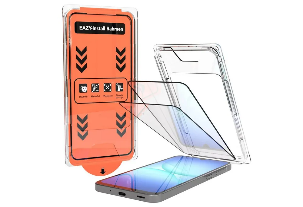 EAZY CASE Displayschutzfolie Displayschutz mit 9H Glas für Samsung Modelle für Samsung Galaxy A17, 2er Set, Samsung Galaxy A17, 2er Set Displayfolie Klar, Hartglas 0,7mm