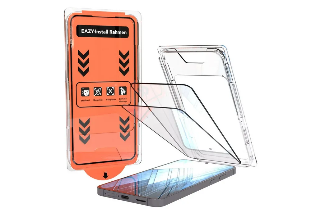 EAZY CASE Displayschutzfolie Displayschutz mit 9H Glas für Samsung Modelle für Samsung Galaxy S25 FE, 2er Set, Samsung Galaxy S25 FE, 2er Set Displayfolie Klar, Hartglas 0,7mm