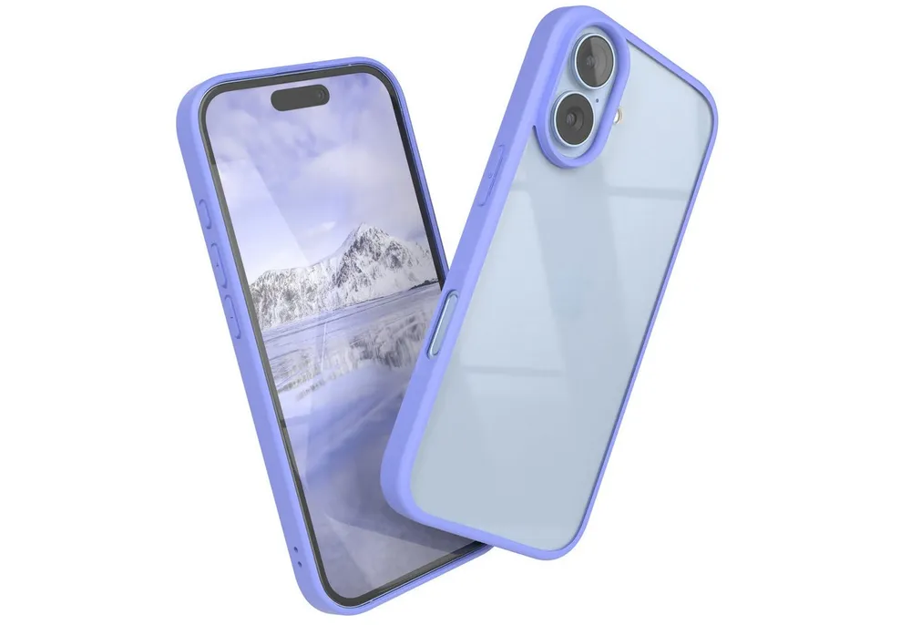 EAZY CASE Handyhülle Bumper Case für Apple iPhone 17 6,3 Zoll, Smart Slimcover Transparent stoßfest Hybrid Hülle Back Cover Blau