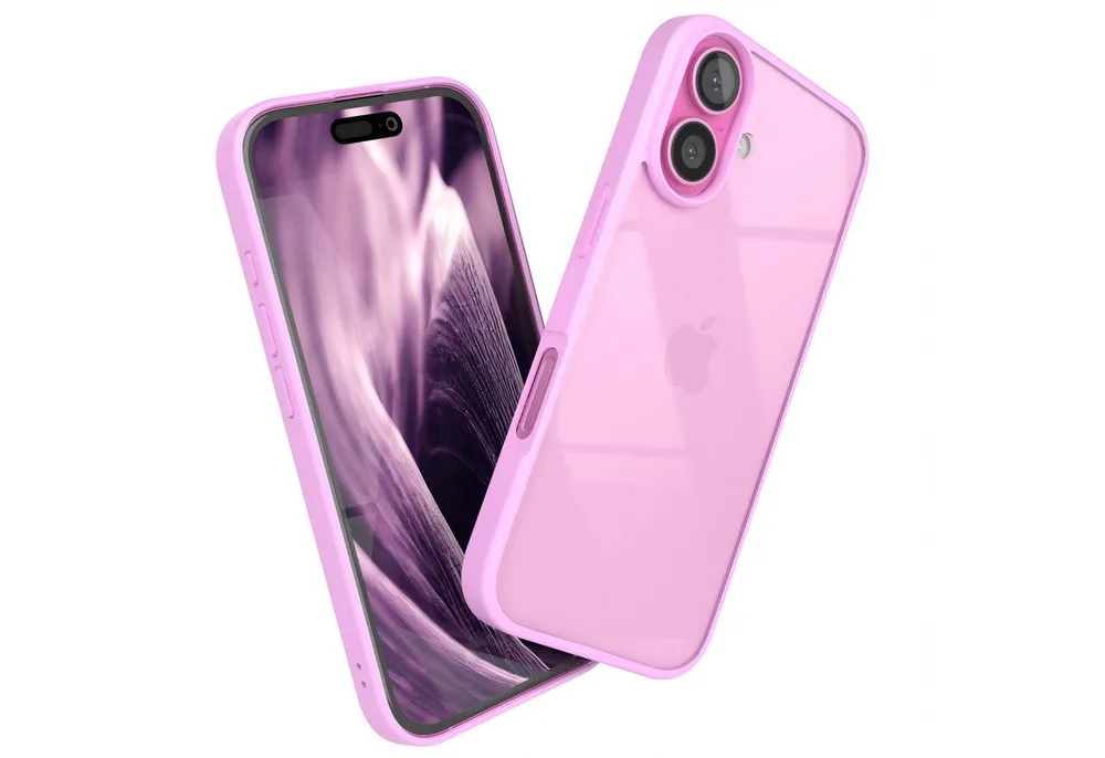 EAZY CASE Handyhülle Bumper Case für Apple iPhone 16 6,1 Zoll, Handyhülle Dünn mit Kameraschutz Hybrid Handyhülle stoßfest Helllila
