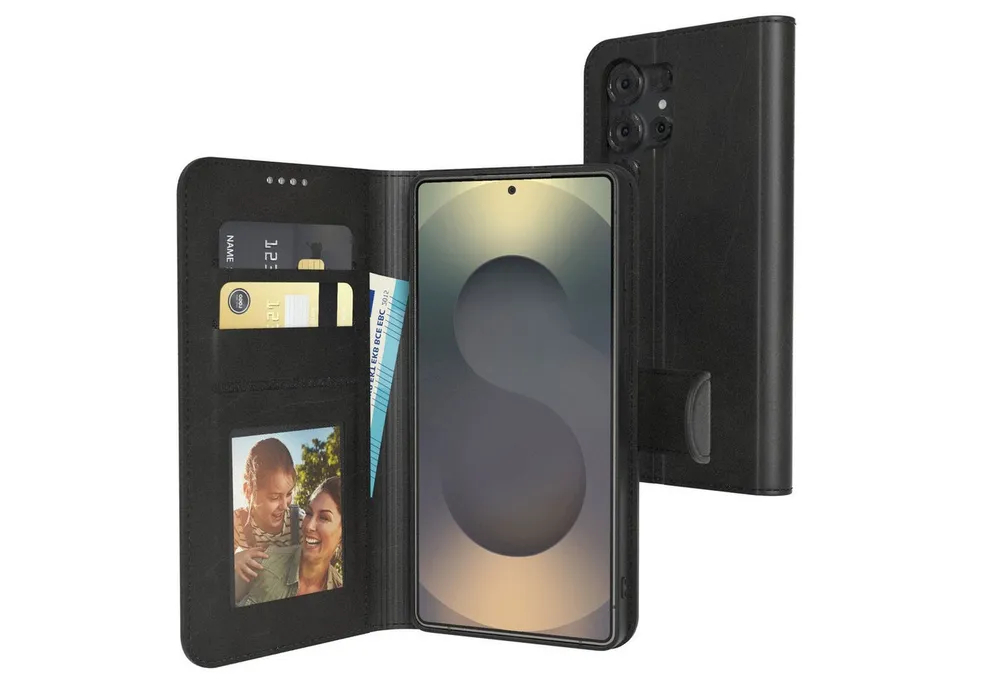 EAZY CASE Handyhülle Business Handytasche für Samsung Galaxy S25 Ultra 6,9 Zoll, Schutzhülle mit Standfunktion zum Aufklappen aufstellbar Etui Schwarz
