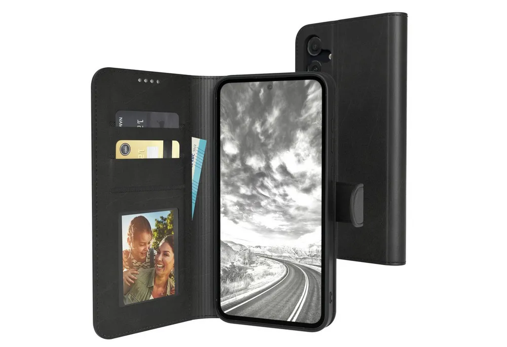 EAZY CASE Handyhülle Business Handytasche Kartenfach Samsung Galaxy A55 6,6 Zoll, Schutzhülle mit Standfunktion zum Aufklappen aufstellbar Etui Schwarz