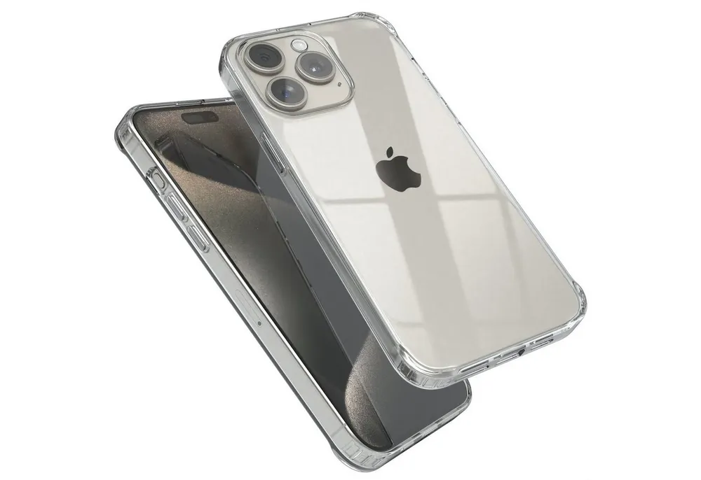 EAZY CASE Handyhülle Crystal Case für iPhone 15 / Plus / Pro / Pro Max 6,7 Zoll, Schutzhülle Kameraschutz Silikonhülle Transparent Handyhülle Slimcover