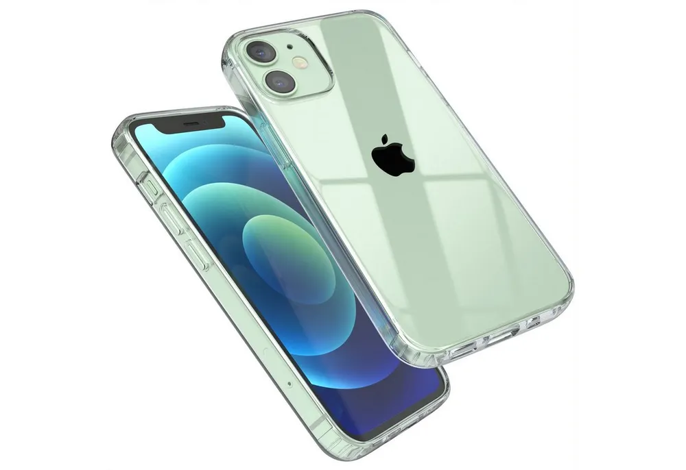 EAZY CASE Handyhülle Crystal Clear Case für Apple iPhone 12 Mini 5,4 Zoll, Schutzhülle Kameraschutz Silikonhülle Transparent Handyhülle Slimcover