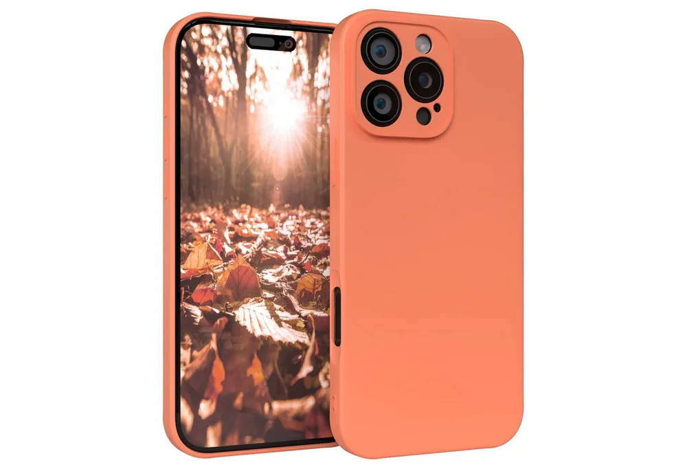 EAZY CASE Handyhülle für Apple iPhone 16 Pro Max Hülle Silikon 6,9 Zoll, Schutzhülle mit Kameraschutz Telefonhülle elastisch Bumper tpu Orange