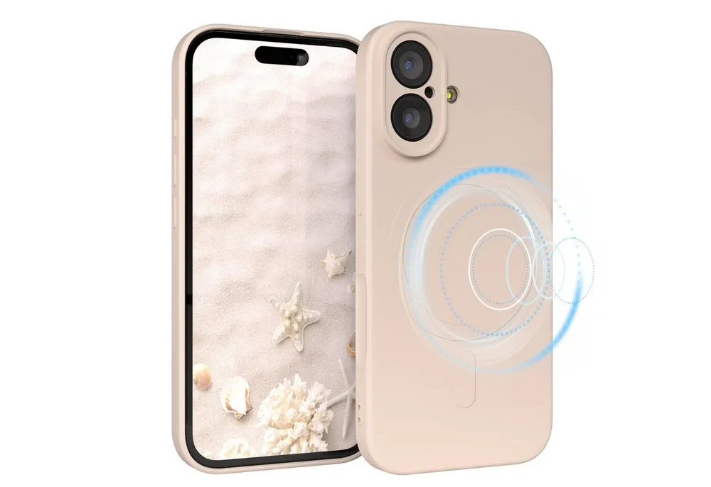 EAZY CASE Handyhülle für Apple iPhone 17 Hülle Silikon 6,3 Zoll, Schutzcase mit MagSafe Slimcover Silikonschutzhülle elastisch Taupe