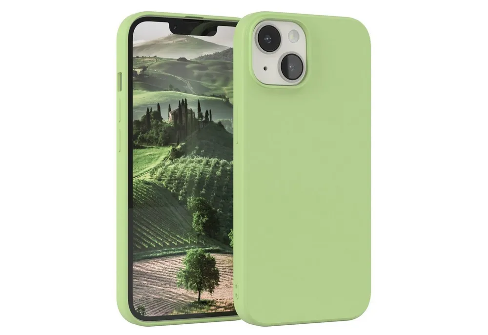 EAZY CASE Handyhülle für Apple iPhone 14 Hülle Silikon 6,1 Zoll, Smart Slimcover Matt Silikon Schutzhülle mit Kameraschutz tpu Grün