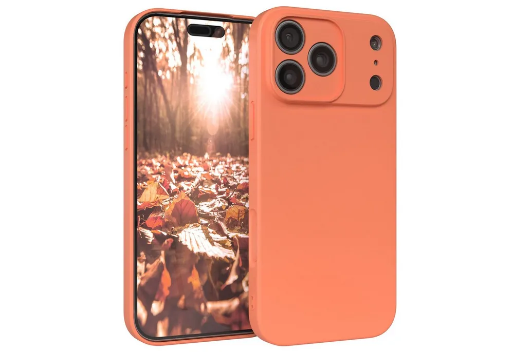 EAZY CASE Handyhülle für Apple iPhone 17 Pro Max Hülle Silikon 6,9 Zoll, Schutzhülle mit Kameraschutz Telefonhülle elastisch Bumper tpu Orange