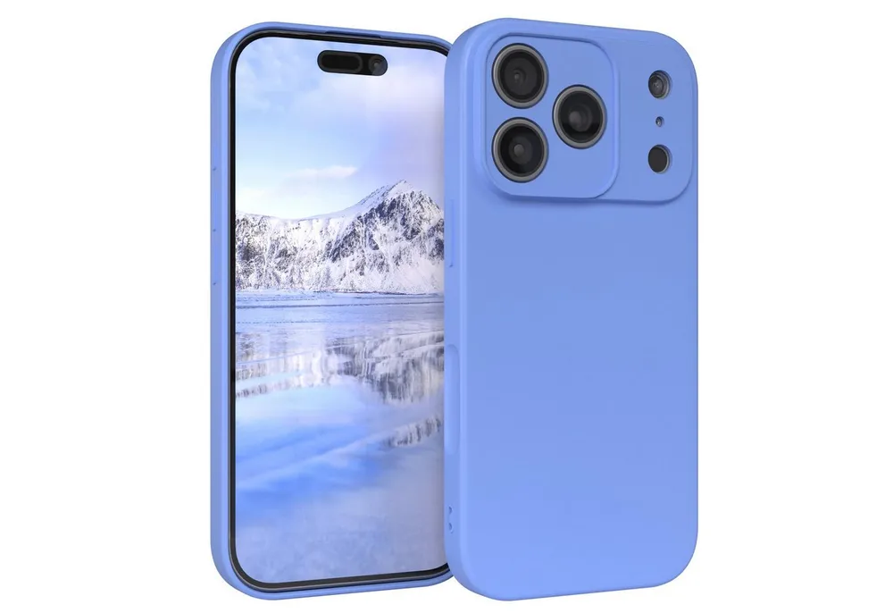 EAZY CASE Handyhülle für Apple iPhone 17 Pro Hülle Silikon 6,3 Zoll, Silikon Schutzhülle mit Kameraschutz kratzfest Back Cover Ultramarin