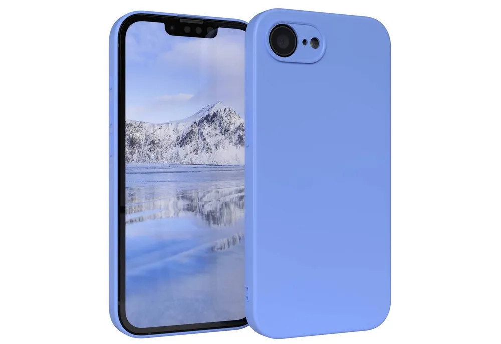 EAZY CASE Handyhülle für Apple iPhone 16e Hülle Silikon 6,1 Zoll, Silikon Schutzhülle mit Kameraschutz kratzfest Back Cover Ultramarin