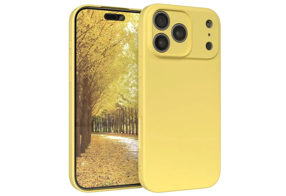 EAZY CASE Handyhülle für Apple iPhone 17 Pro Max Hülle Silikon 6,9 Zoll, Handy Softcase stoßfest Hülle mit Kameraschutz Bumper Tpuhülle Gelb