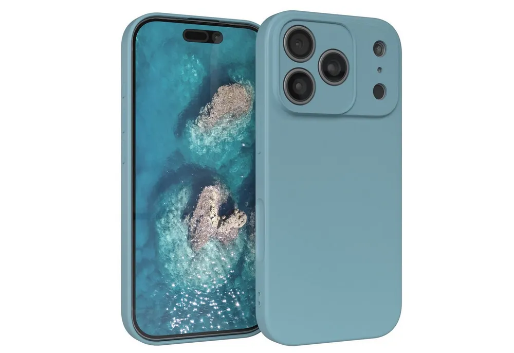 EAZY CASE Handyhülle für Apple iPhone 17 Pro Hülle Silikon 6,3 Zoll, TPU Silikon Bumper Case stoßfest Slimcover Schutzhülle Etui Blaugrün