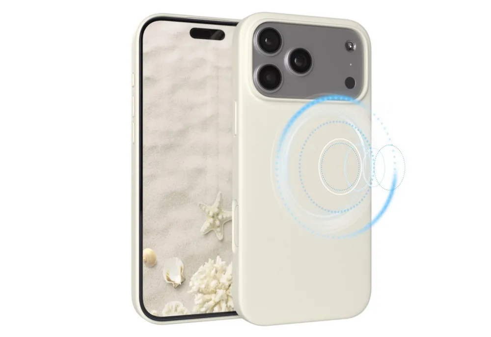 EAZY CASE Handyhülle für Apple iPhone 17 Pro Max Hülle Silikon 6,9 Zoll, Schutzcase mit MagSafe Slimcover Silikonschutzhülle elastisch Taupe