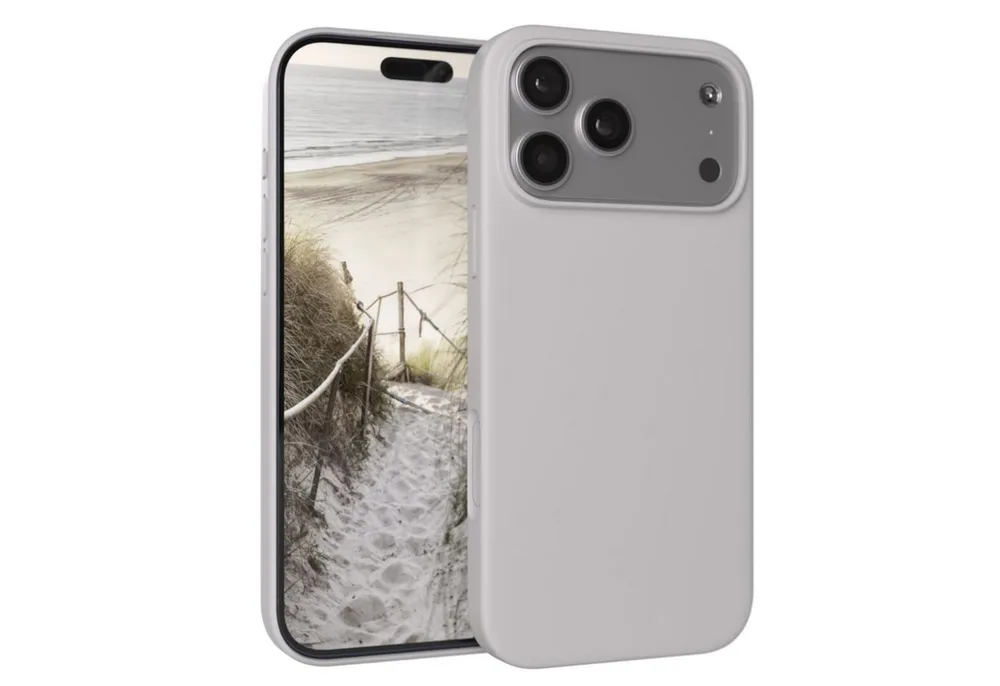 EAZY CASE Handyhülle für Apple iPhone 17 Pro Max Hülle Silikon 6,9 Zoll, Handy Softcase Hülle Silikon mit Displayschutz Case Hellgrau