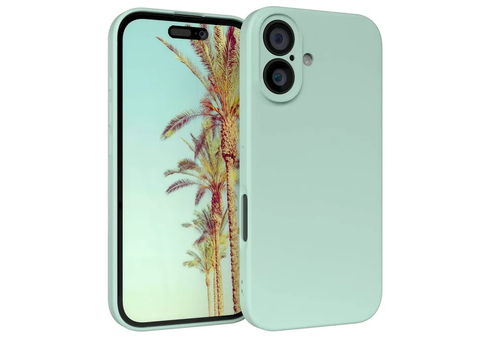 EAZY CASE Handyhülle für Apple iPhone 16 Hülle Silikon 6,1 Zoll, Hülle Silikon kratzfest Smart Slimcover Bumper Case Etui Mint Grün