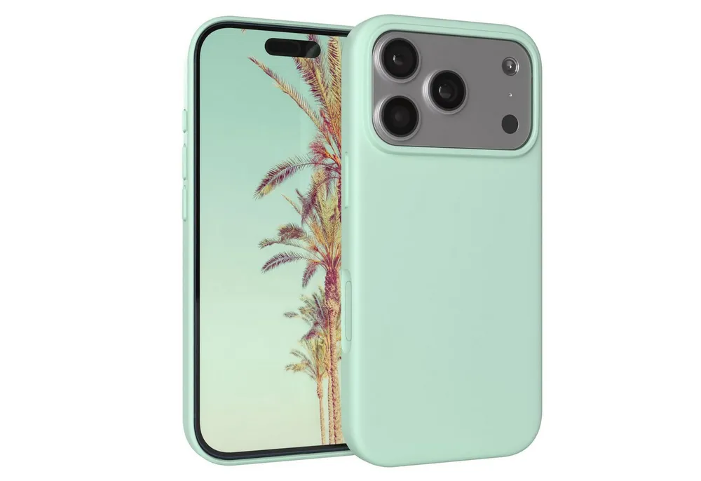 EAZY CASE Handyhülle für Apple iPhone 17 Pro Hülle Silikon 6,3 Zoll, Cover Hülle mit Kameraschutz Bumper Case Slimcover kratzfest Mint Grün