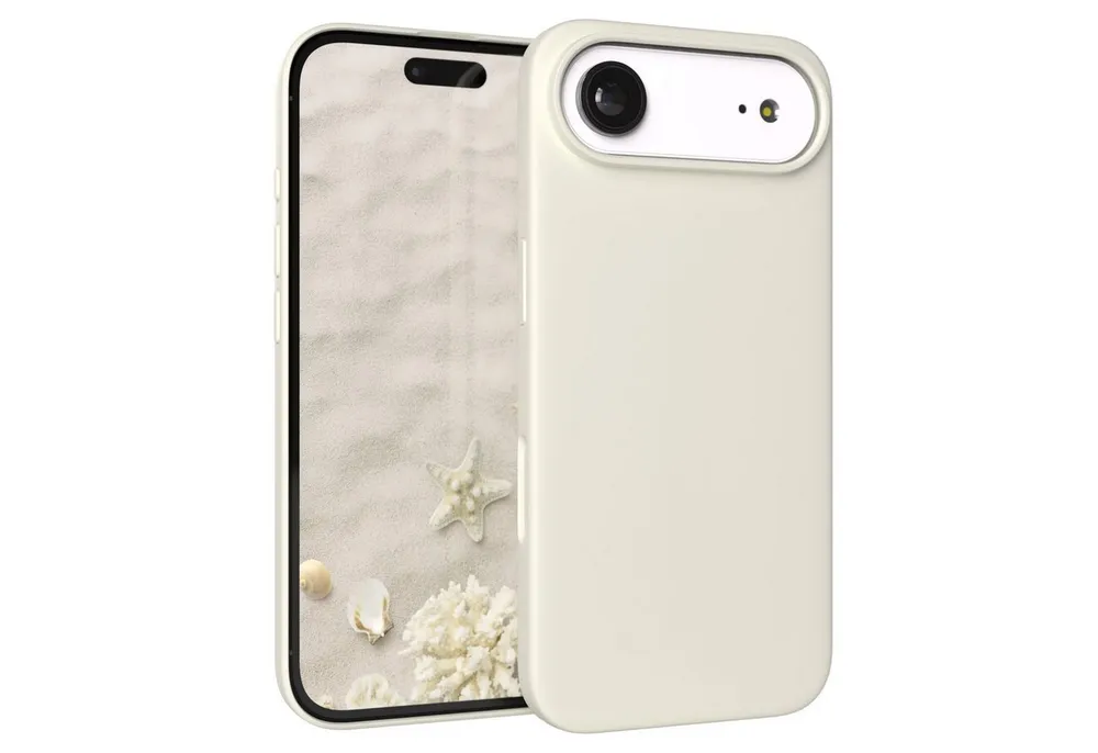 EAZY CASE Handyhülle für Apple iPhone Air Hülle Silikon 6,5 Zoll, Hülle Silikon mit Displayschutz Handy Softcase Slimcover Taupe / Beige