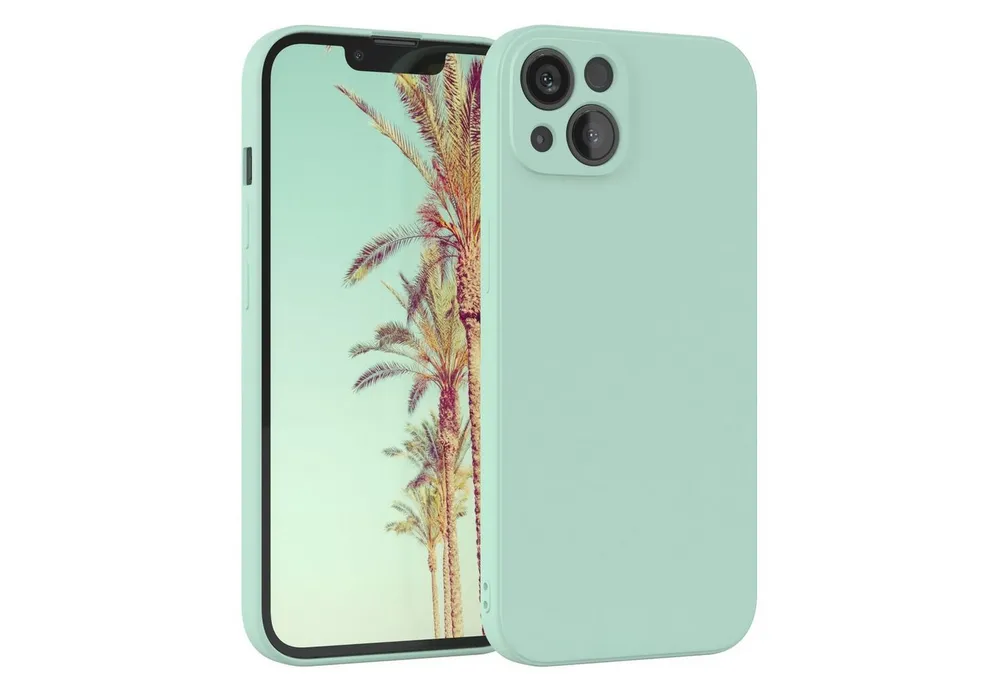 EAZY CASE Handyhülle für Apple iPhone 13 Hülle Silikon 6,1 Zoll, Hülle Silikon kratzfest Smart Slimcover Bumper Case Etui Mint Grün