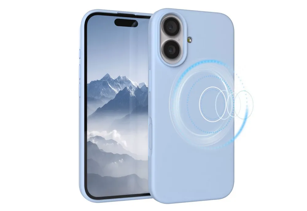 EAZY CASE Handyhülle für Apple iPhone 17 Hülle Silikon 6,3 Zoll, Bumper Case MagSafe Matt Slimcover Silikonschutzhülle Hellblau