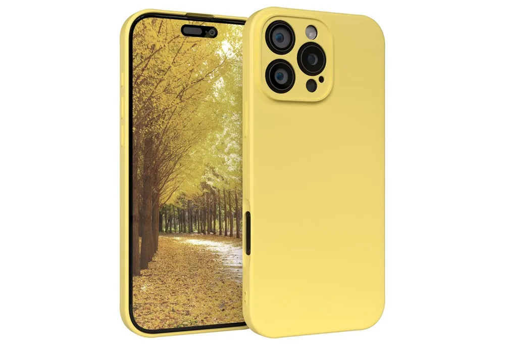 EAZY CASE Handyhülle für Apple iPhone 16 Pro Max Hülle Silikon 6,9 Zoll, Handy Softcase stoßfest Hülle mit Kameraschutz Bumper Tpuhülle Gelb
