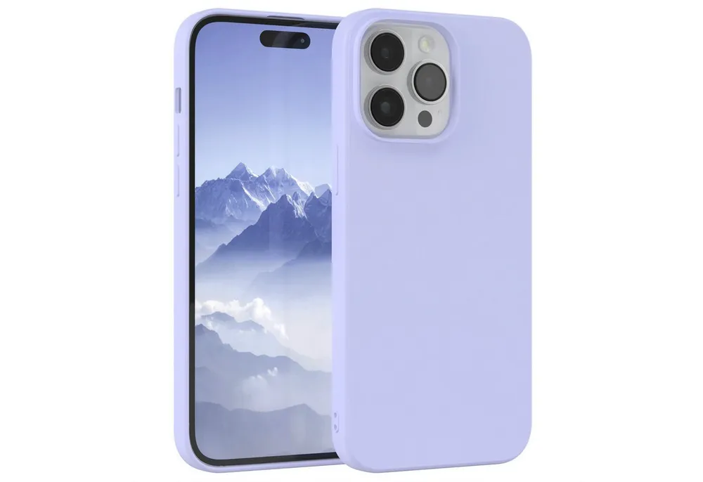 EAZY CASE Handyhülle für Apple iPhone 14 Pro Max Hülle Silikon 6,7 Zoll, Silikonhülle stoßfest Smart Slimcover Case Dünn Blau Lila