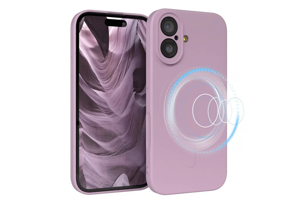 EAZY CASE Handyhülle für Apple iPhone 17 Hülle Silikon 6,3 Zoll, MagSafe Slimcover Kameraschutz Qi-Charging Softcover weich Flieder