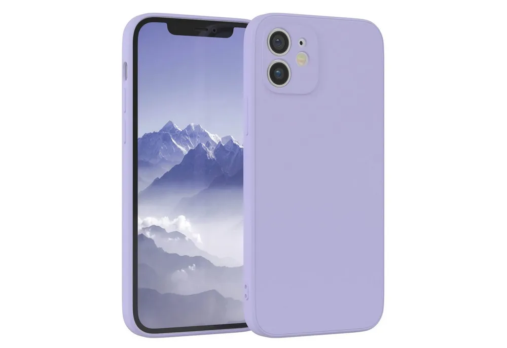 EAZY CASE Handyhülle für Apple iPhone 12 Hülle Silikon 6,1 Zoll, Silikonhülle stoßfest Smart Slimcover Case Dünn Blau Lila