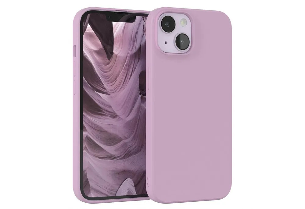 EAZY CASE Handyhülle für Apple iPhone 14 Hülle Silikon 6,1 Zoll, Hülle mit Kameraschutz handycover Soft Smart Slimcover Lila / Flieder