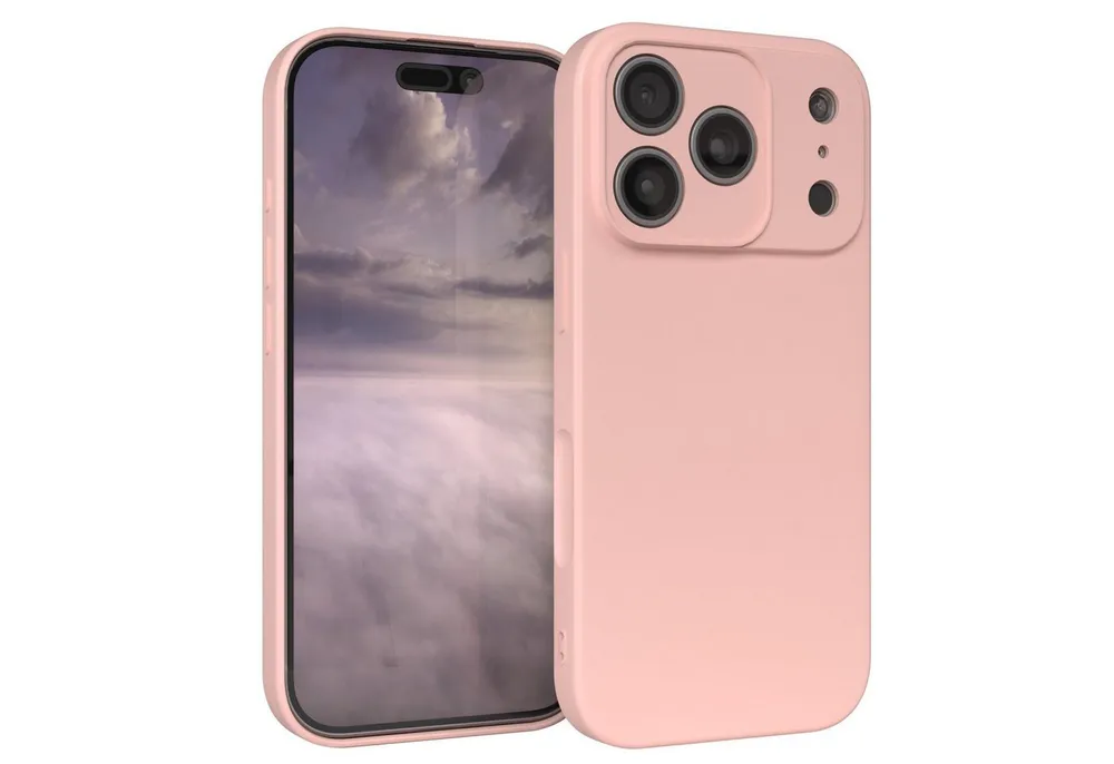 EAZY CASE Handyhülle für Apple iPhone 17 Pro Hülle Silikon 6,3 Zoll, Hülle mit Kameraschutz Bumper Case Silikonschutzhülle Rosa / Altrosa