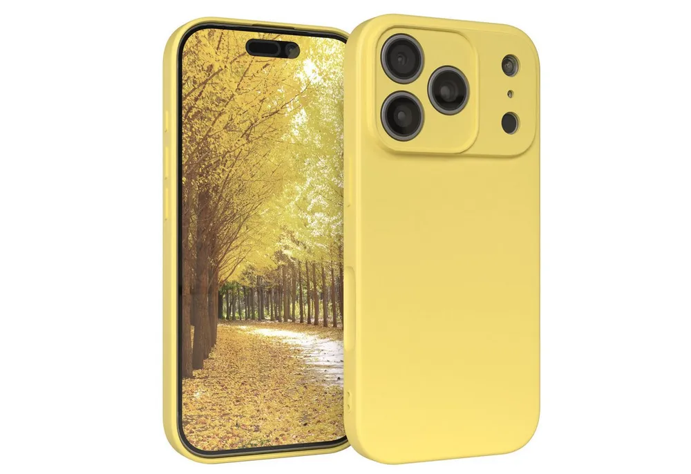 EAZY CASE Handyhülle für Apple iPhone 17 Pro Hülle Silikon 6,3 Zoll, Handy Softcase stoßfest Hülle mit Kameraschutz Bumper Tpuhülle Gelb