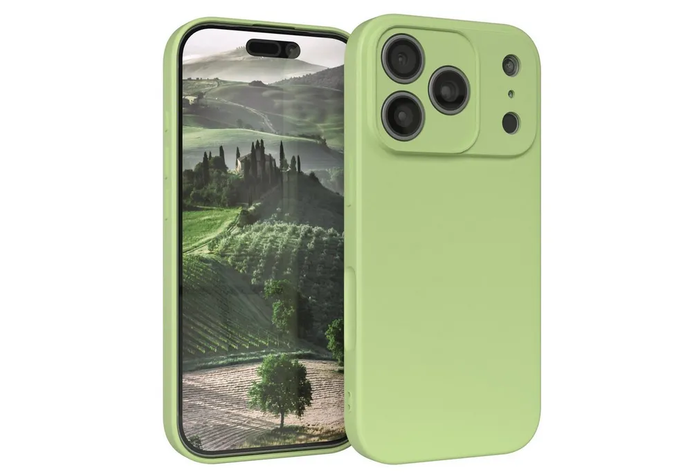 EAZY CASE Handyhülle für Apple iPhone 17 Pro Hülle Silikon 6,3 Zoll, Smart Slimcover Matt Silikon Schutzhülle mit Kameraschutz tpu Grün
