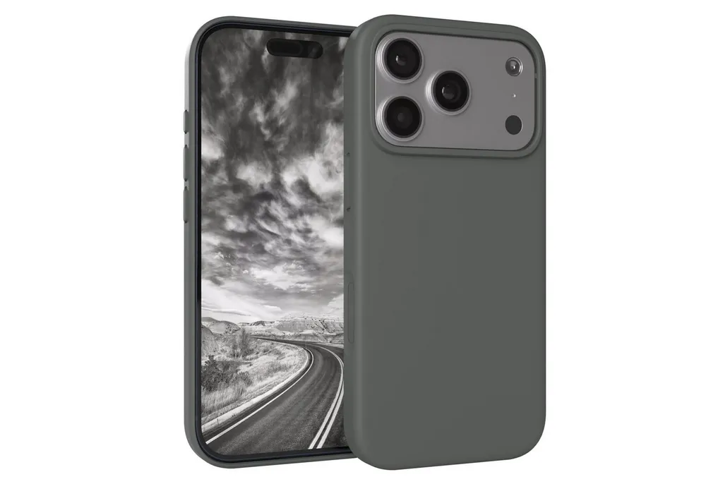 EAZY CASE Handyhülle für Apple iPhone 17 Pro Hülle Silikon 6,3 Zoll, Schutzhülle mit Kameraschutz Back Cover Hülle Slimcover Anthrazit Grau