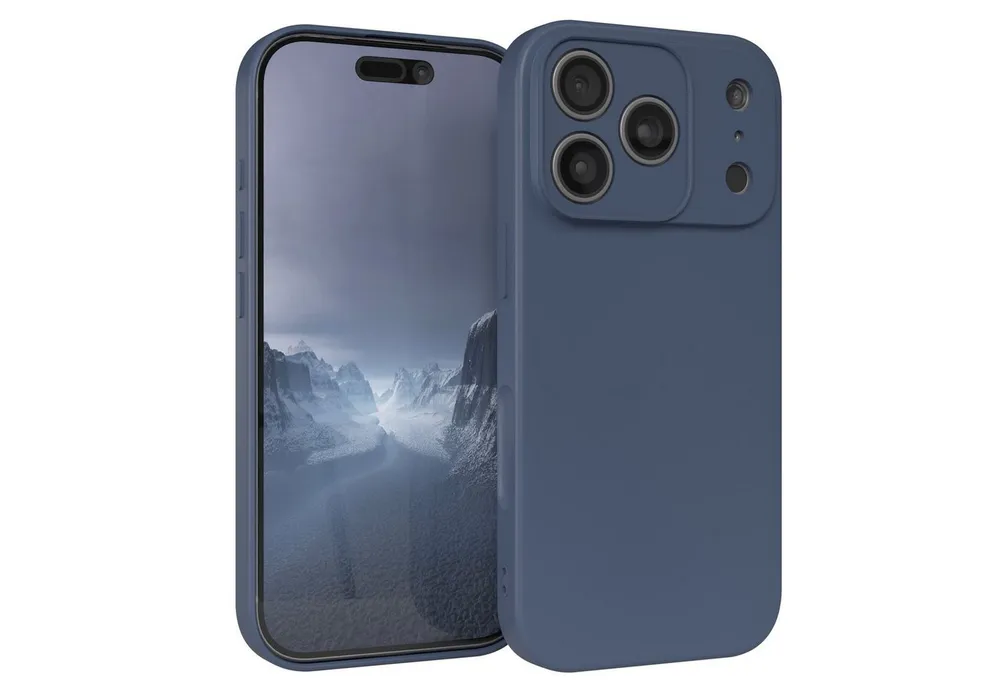 EAZY CASE Handyhülle für Apple iPhone 17 Pro Hülle Silikon 6,3 Zoll, Handy Softcase mattierte Silikonhülle Back Cover Soft Blau / Petrol