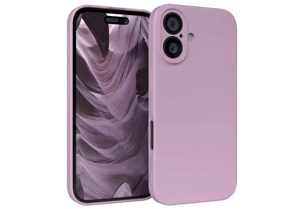 EAZY CASE Handyhülle für Apple iPhone 16 Hülle Silikon 6,1 Zoll, Hülle mit Kameraschutz Handycase Soft Smart Slimcover Lila / Flieder