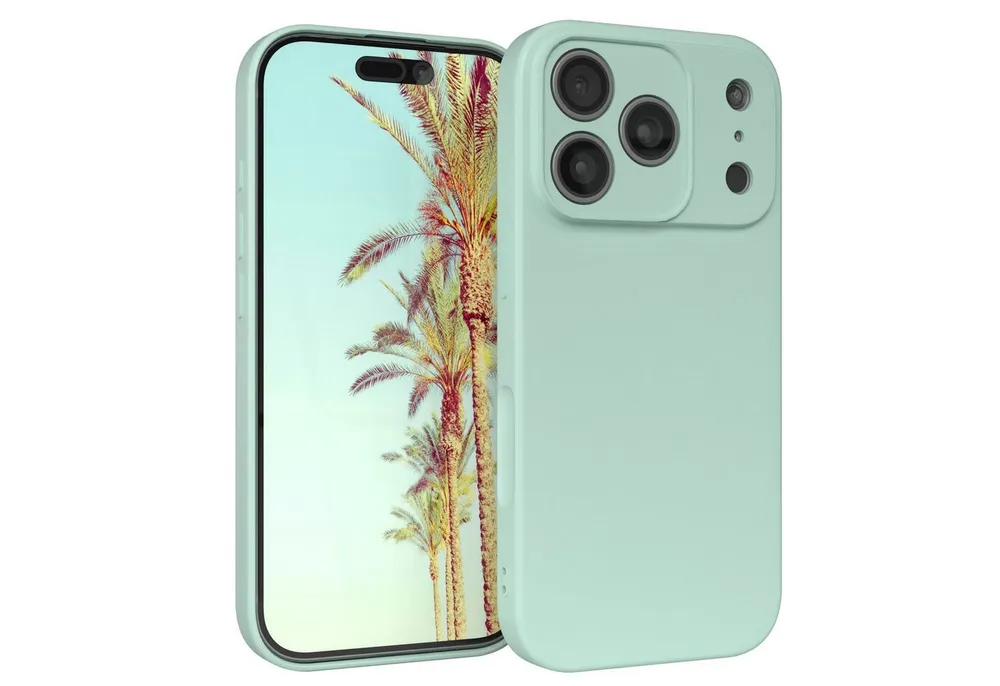 EAZY CASE Handyhülle für Apple iPhone 17 Pro Hülle Silikon 6,3 Zoll, Hülle Silikon kratzfest Smart Slimcover Bumper Case Etui Mint Grün