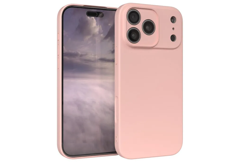 EAZY CASE Handyhülle für Apple iPhone 17 Pro Max Hülle Silikon 6,9 Zoll, Hülle mit Kameraschutz Bumper Case Silikonschutzhülle Rosa / Altrosa
