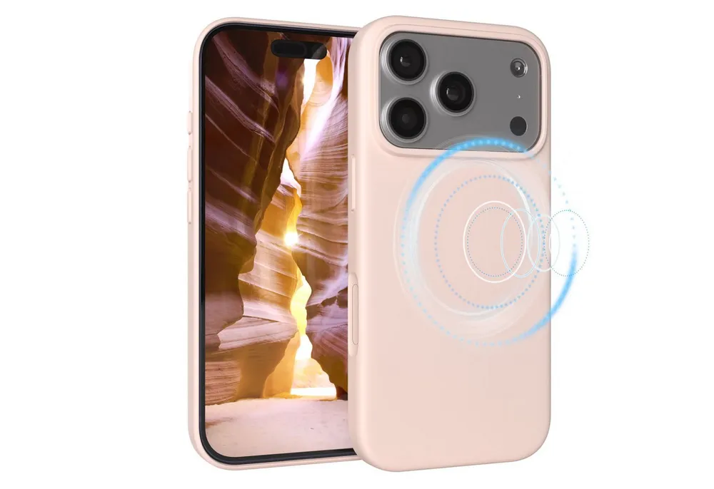 EAZY CASE Handyhülle für Apple iPhone 17 Pro Hülle Silikon 6,3 Zoll, Silikon Schutzhülle mit MagSafe und Kameraschutz stoßfest Rosa