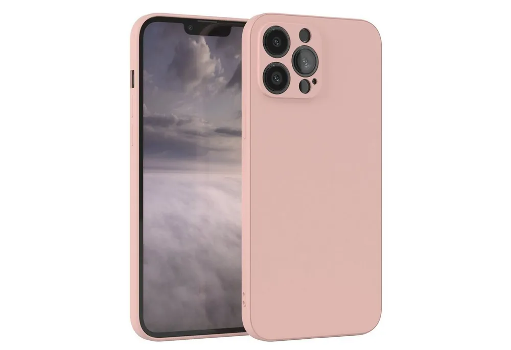 EAZY CASE Handyhülle für Apple iPhone 13 Pro Max Hülle Silikon 6,7 Zoll, Hülle mit Kameraschutz Bumper Case silikonschutzhülle Rosa / Altrosa