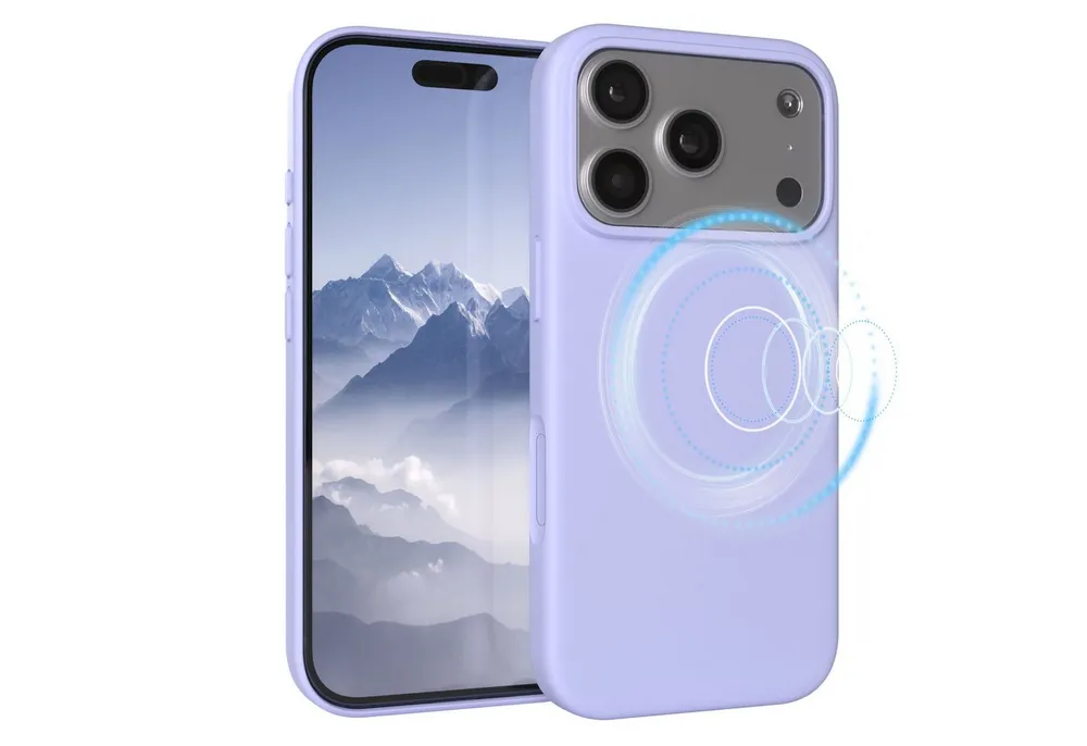 EAZY CASE Handyhülle für Apple iPhone 17 Pro Hülle Silikon 6,3 Zoll, Handytasche aus Silikon Slimcover mit Displayscchutz Violett Lavendel